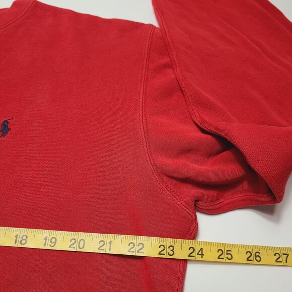 Vintage Polo Ralph Lauren Sweatshirt Men's Small Red Crewneck Pony Logo 90's - Picture 7 of 7